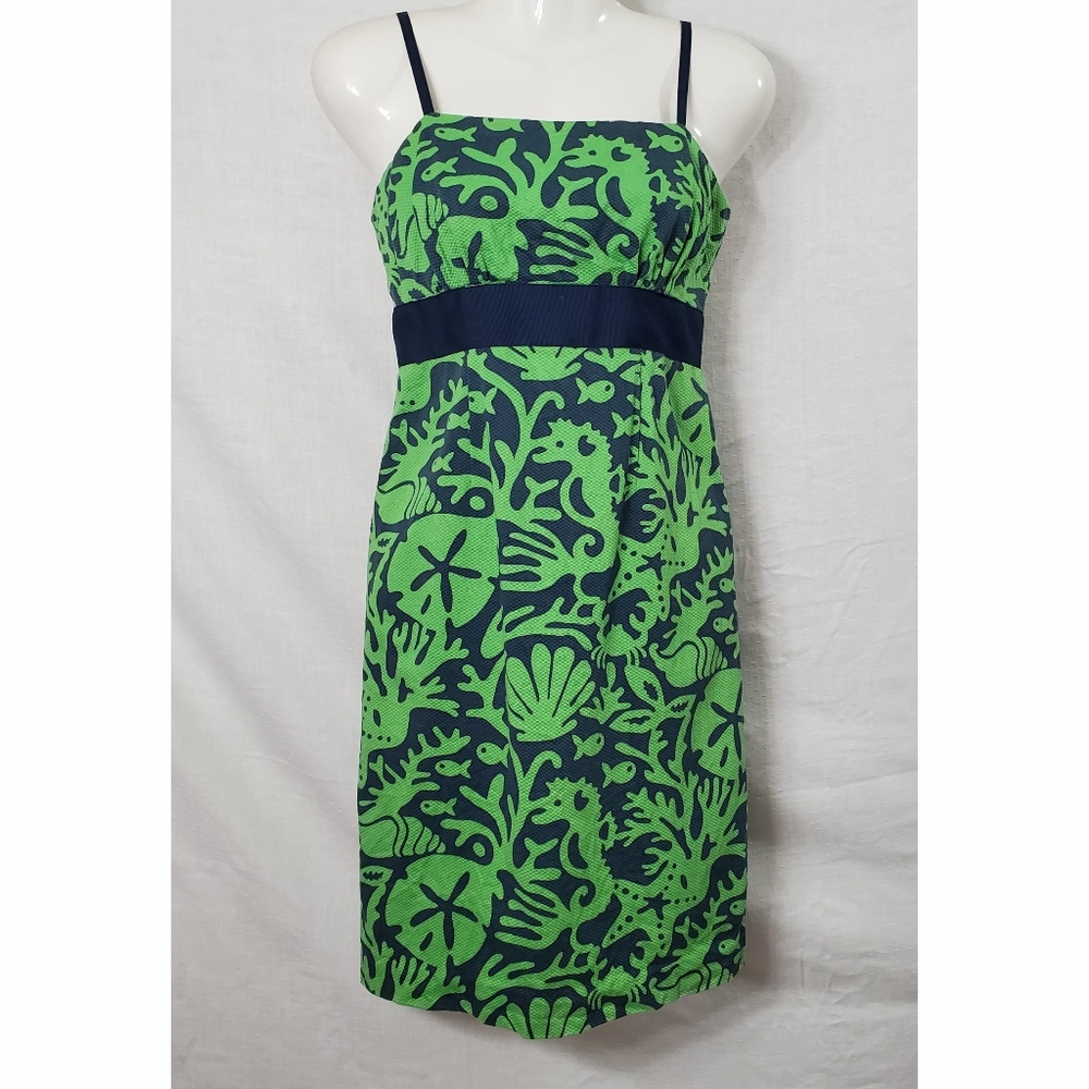 Vineyard Vines Grrn And Navy Under The Sea Dress